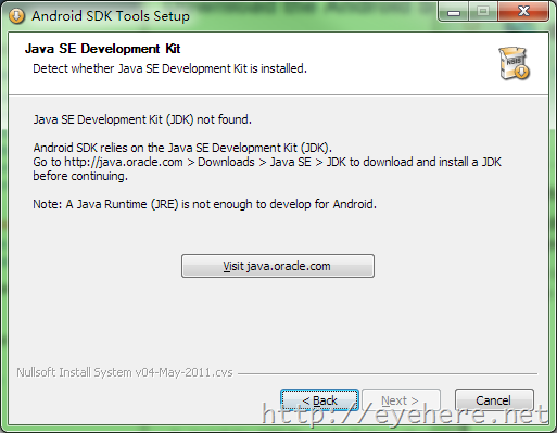Java SE Development Kit (JDK) not found.